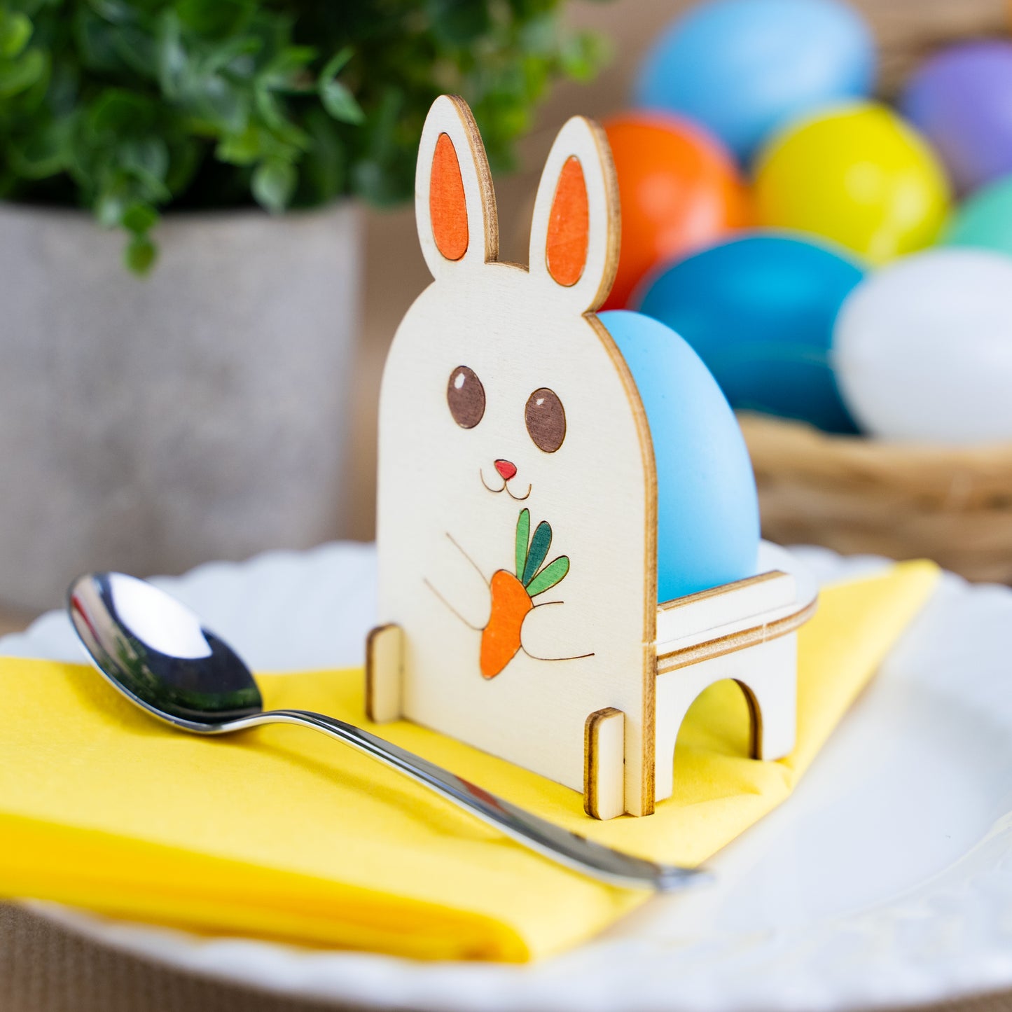 Holz Steckteil Eierbecher, Hase