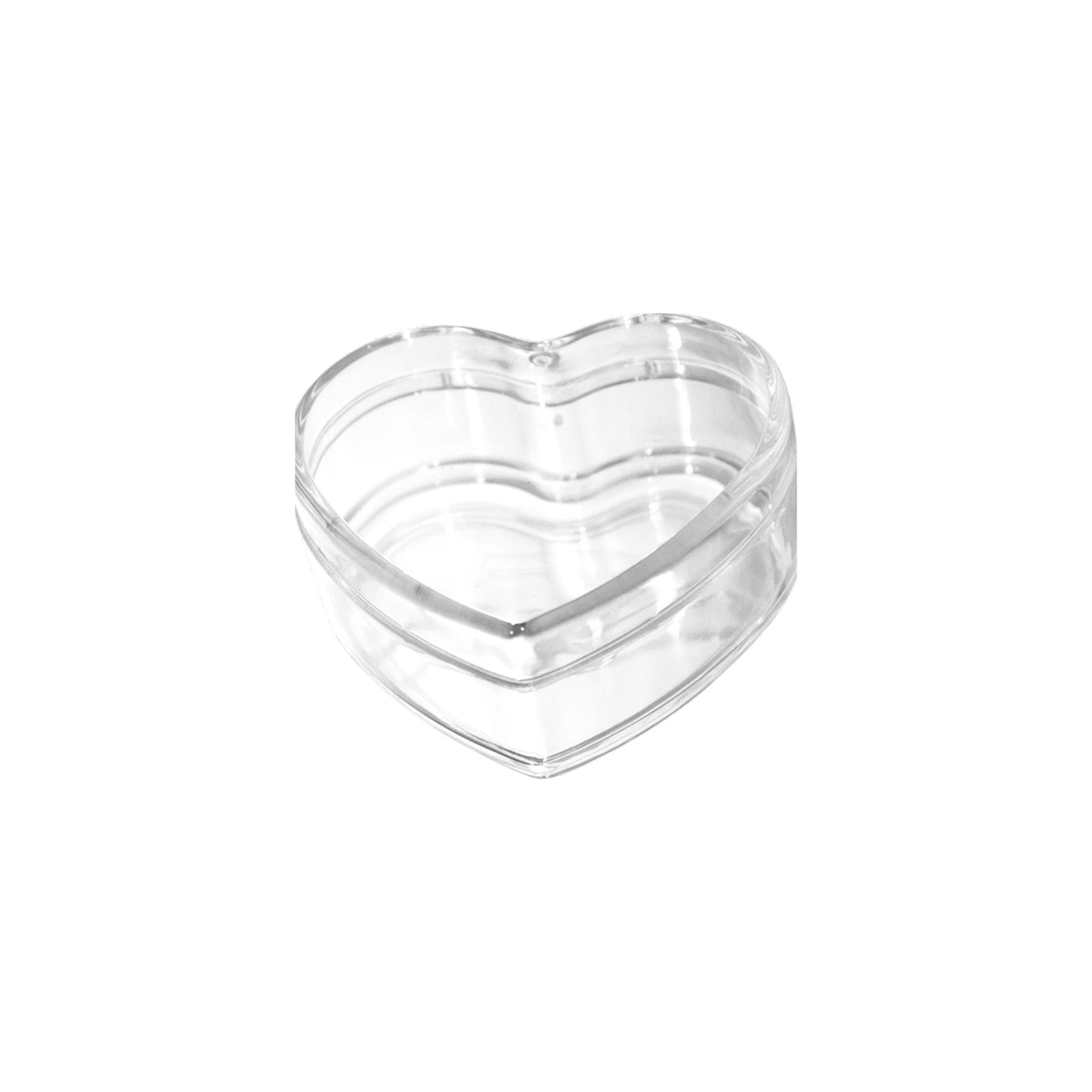 Kunststoff Herz-Dose transparent 65 mm 5 St.