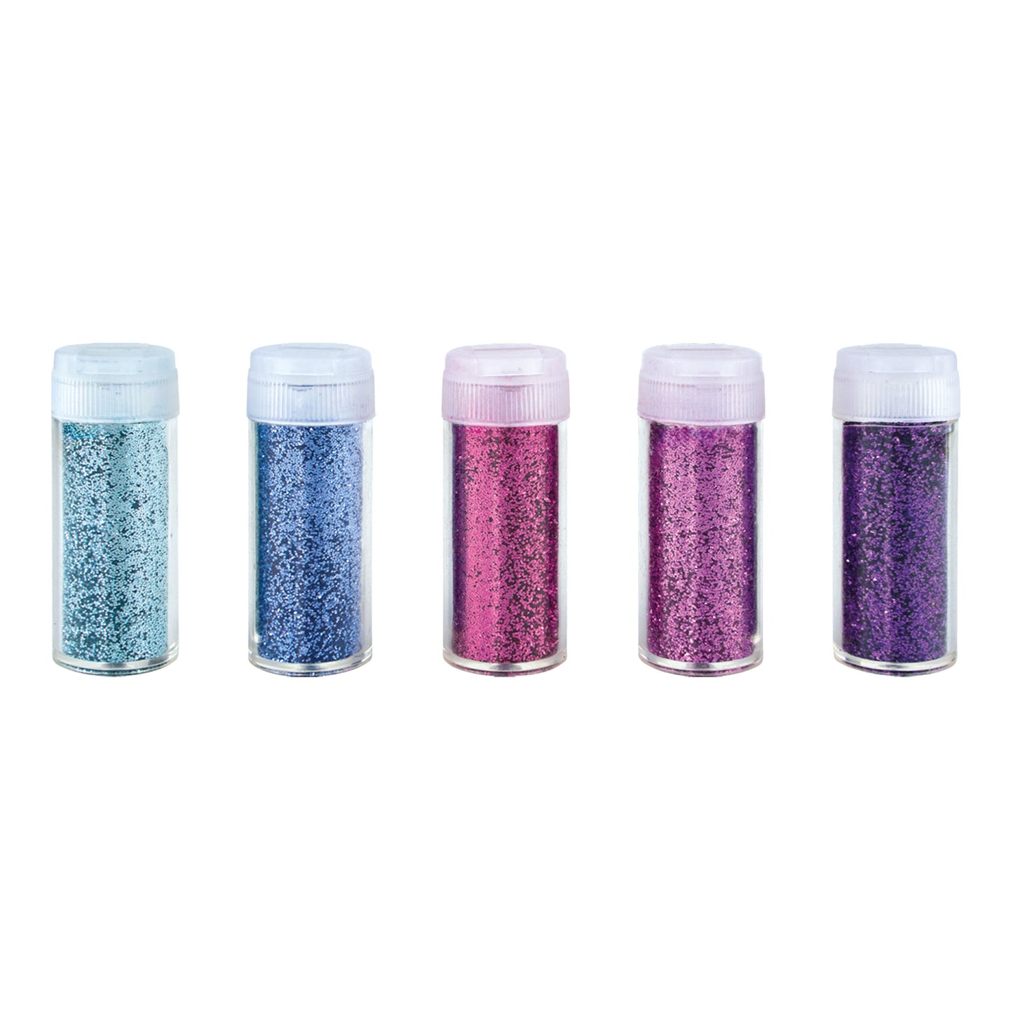 Glitzerpulver Set 2: Pastellblau, hellblau, rosa, hellrosa, lila