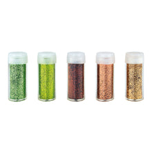 Glitzerpulver Set 3: Pastellgrün, hellgrün, braun, kupfer, kaffee