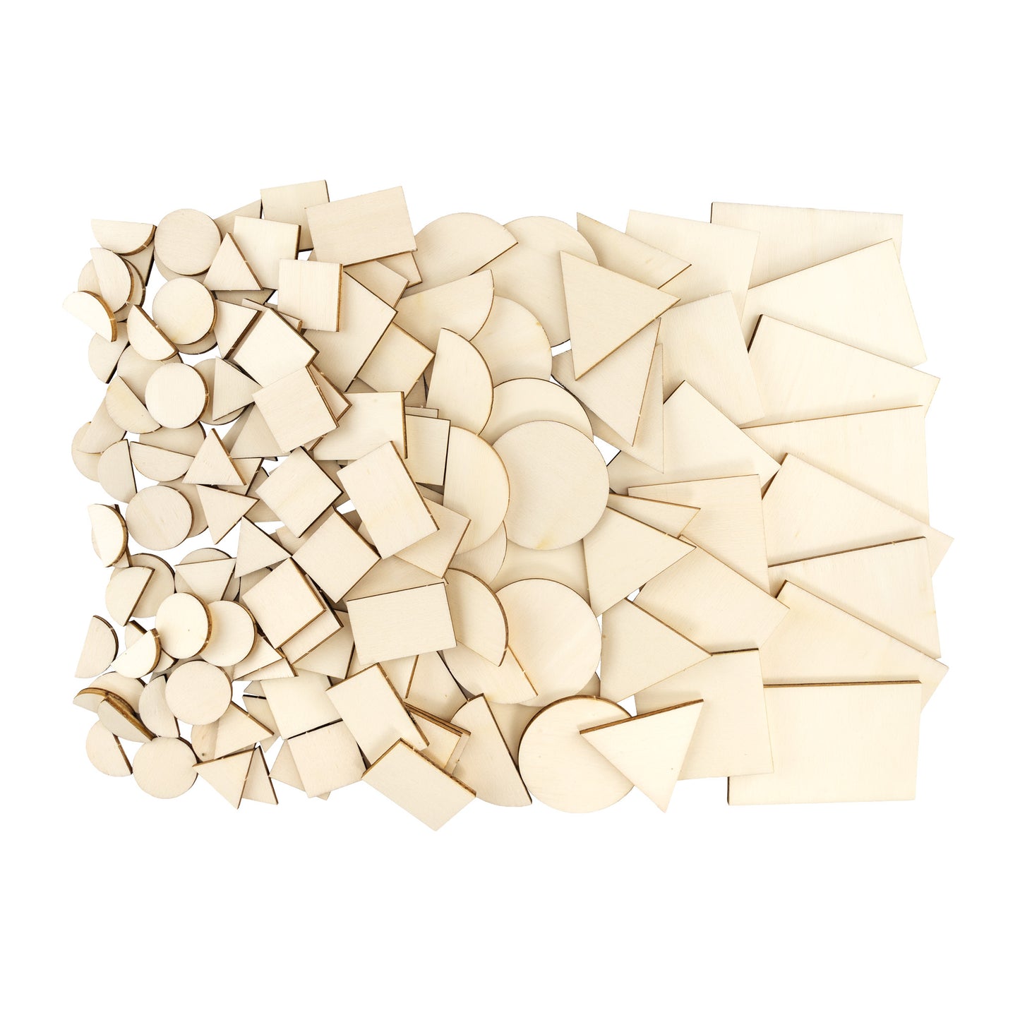 Holz Set Mischformen (Kreis, Halbkreis, Dreieck, Viereck, Rechteck)