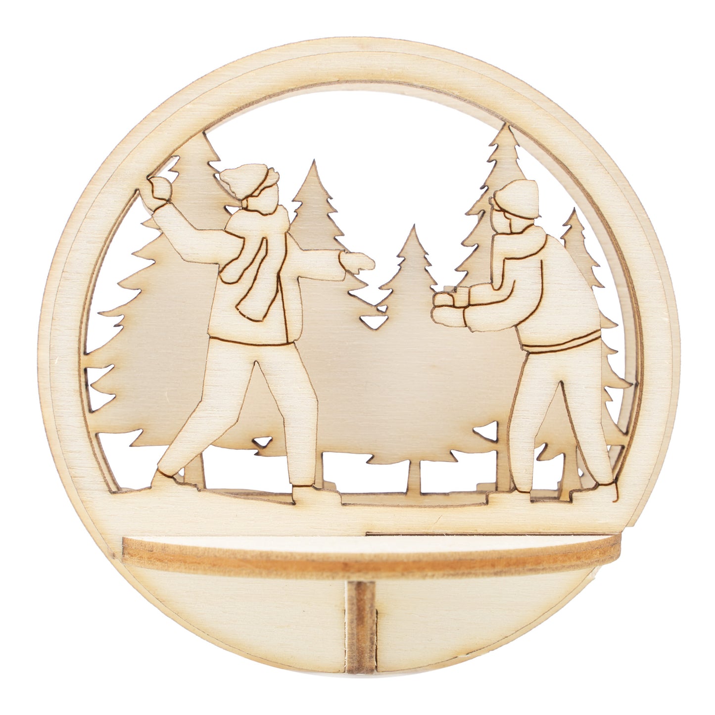 Holz Steckteil Schneeballschlacht