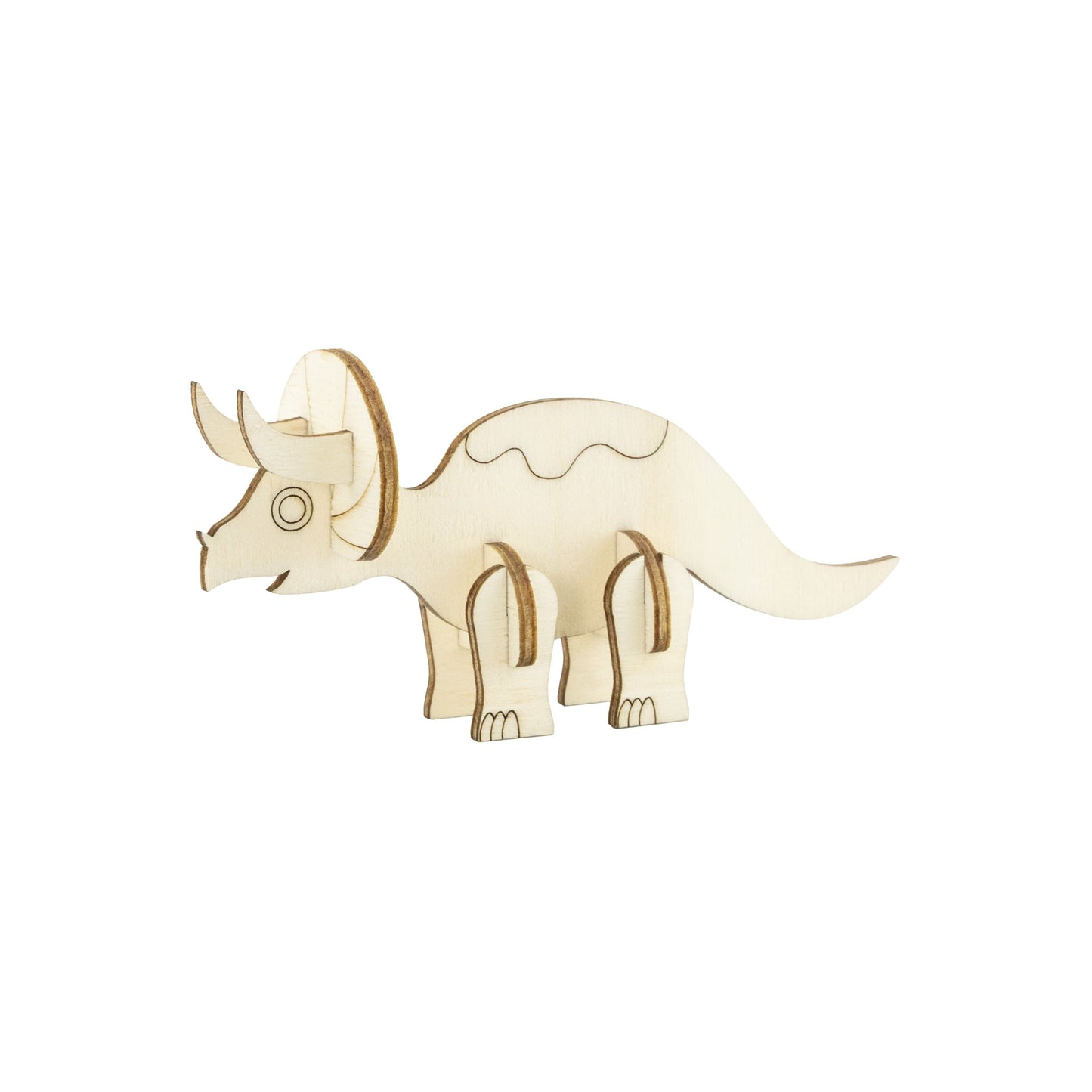 Holz Steckteil Triceratops
