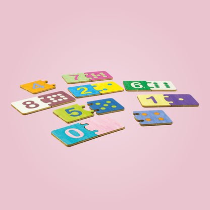 Holz Zahlenpuzzle Domino 80 x 40 mm