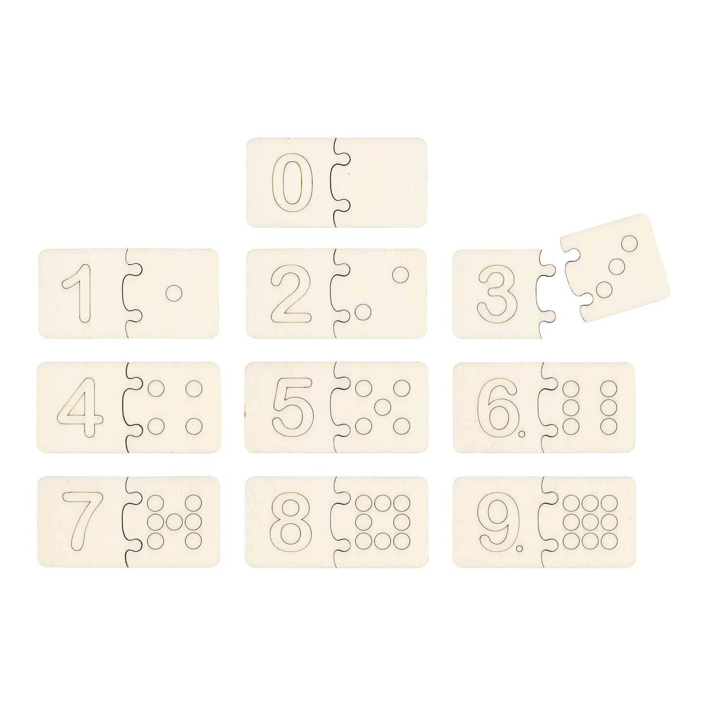Holz Zahlenpuzzle Domino 80 x 40 mm