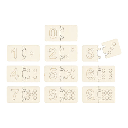 Holz Zahlenpuzzle Domino 80 x 40 mm