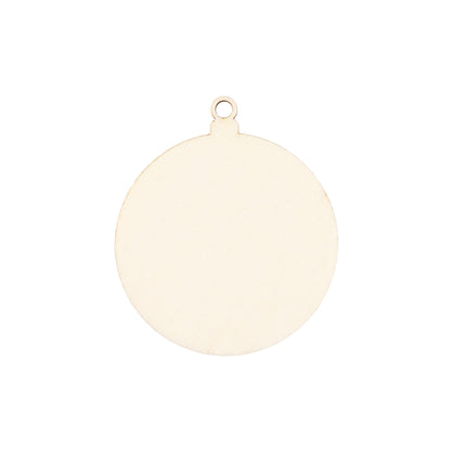 Holzanhänger Weihnachtskugeln flach 60 mm