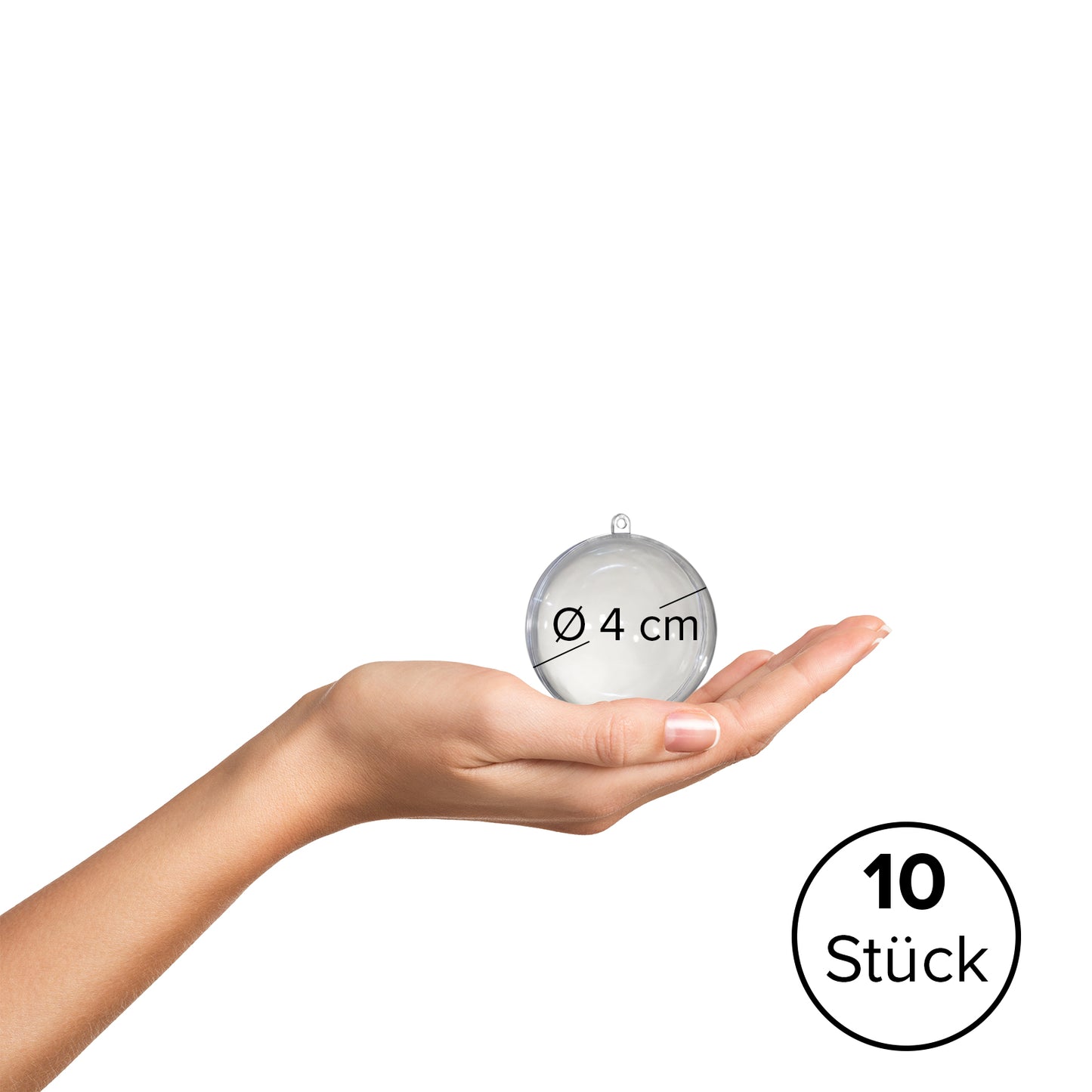 Kunststoff Kugel transparent 40 mm 5 St.