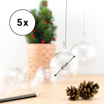 Kunststoff Kugel transparent 70 mm 5 St.