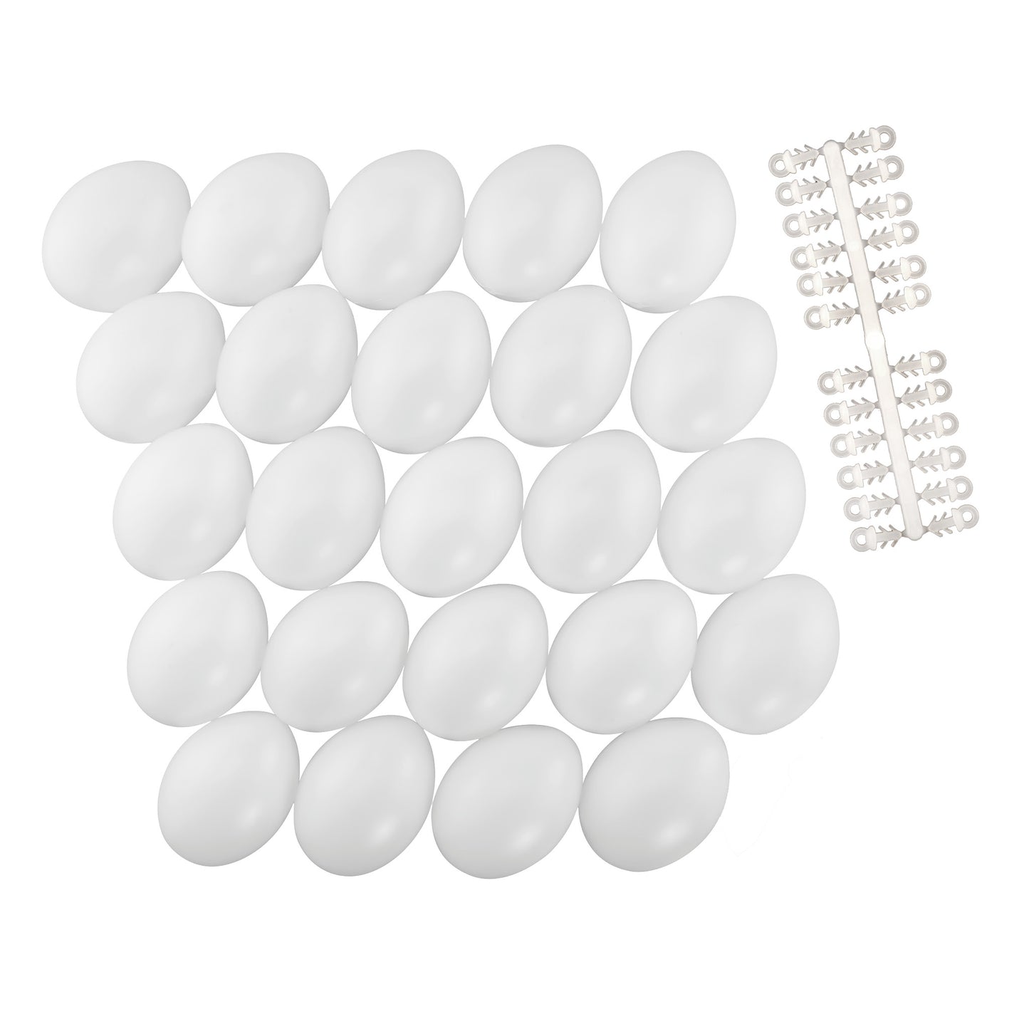 Kunststoff Eier weiss 60 mm mit Aufhänger 24 St.