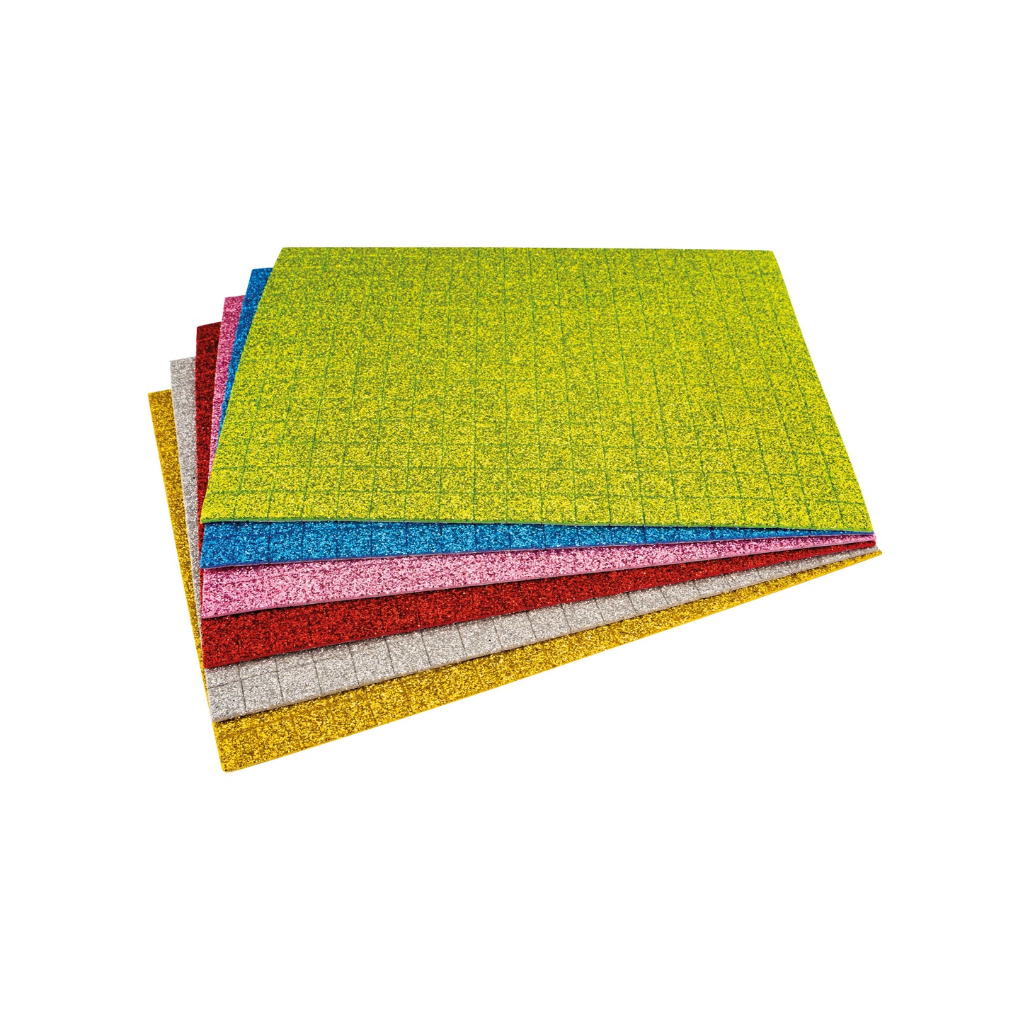 Moosgummi Mosaik glitzer 10x10mm, 6 x 266 Stk. 1 St.