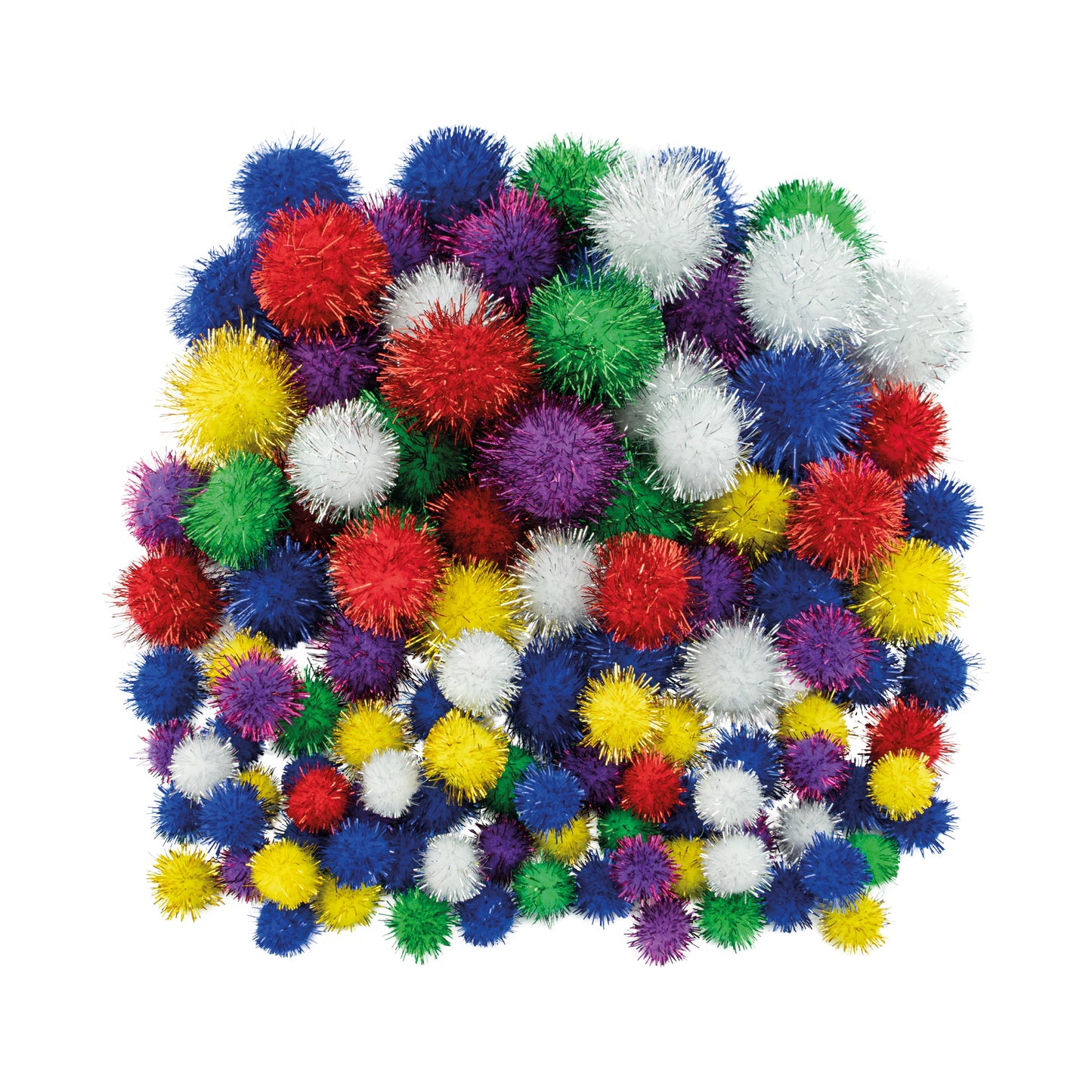 Pompons 10-25 mm glitzer 100 St.