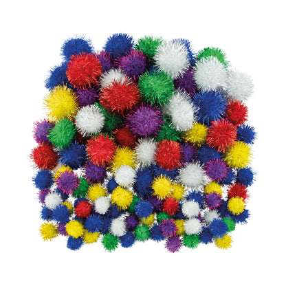 Pompons 10-25 mm glitzer 100 St.