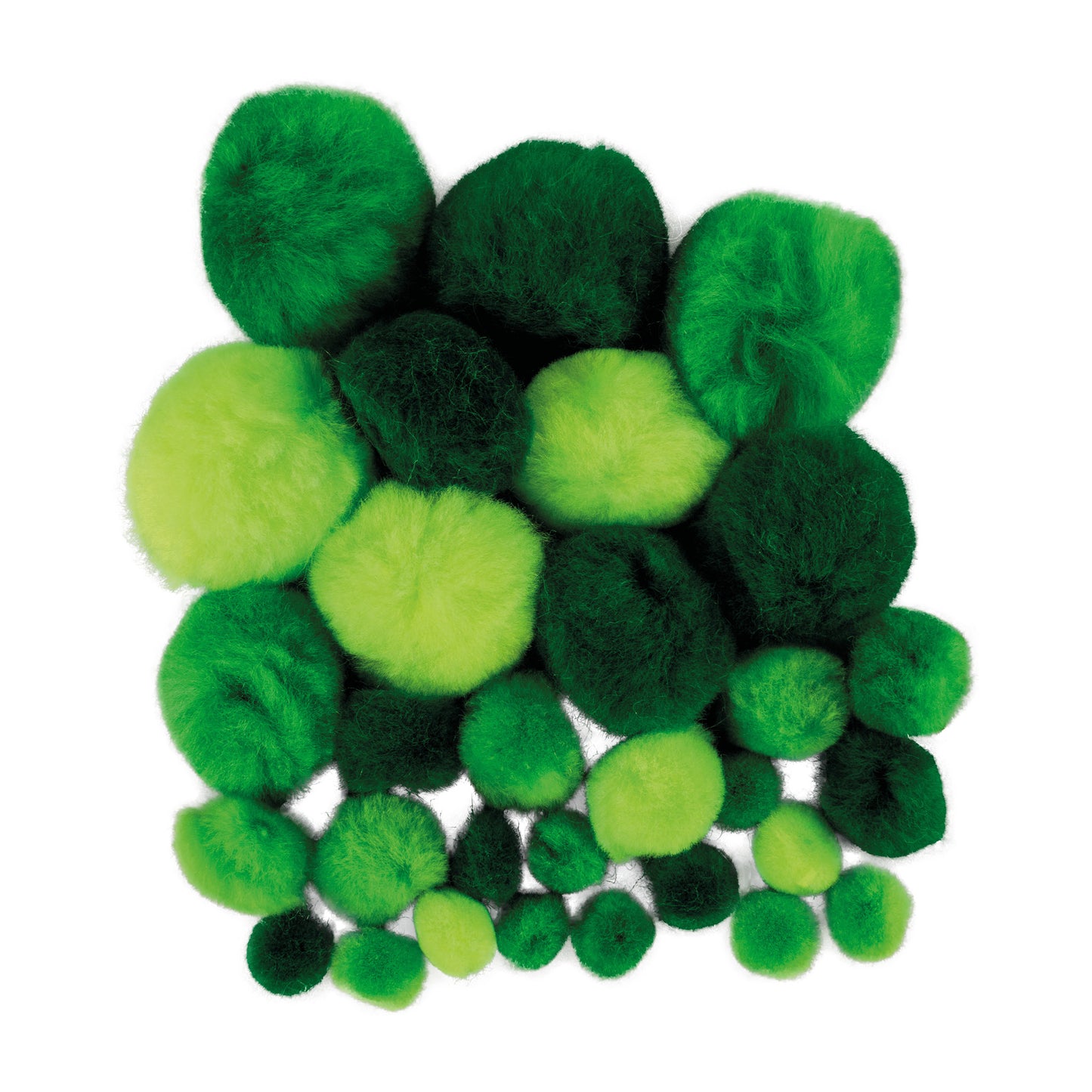 Pompons 10-40 mm Grüntöne 30 St.