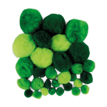 Pompons 10-40 mm Grüntöne 30 St.
