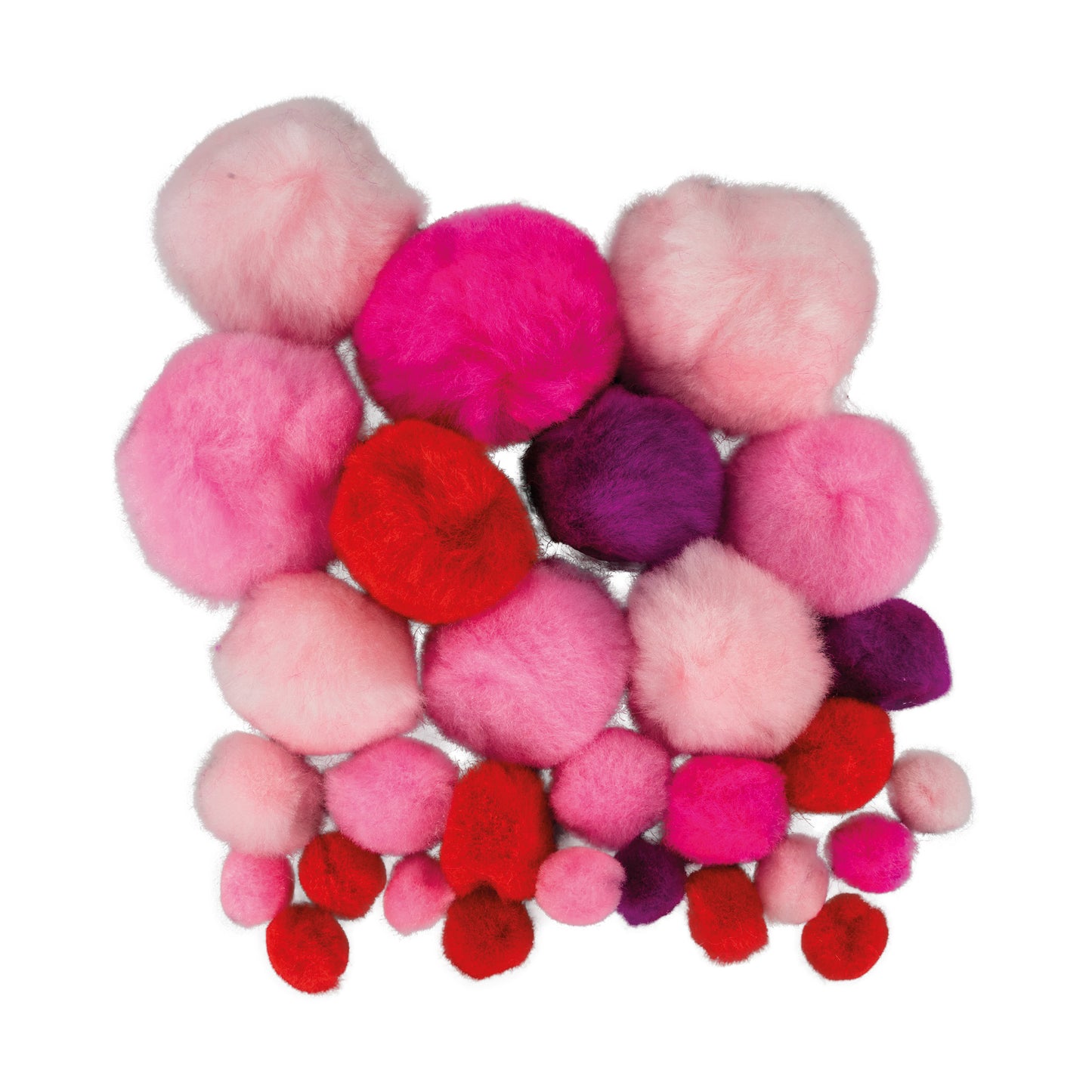 Pompons 10-40 mm Rottöne 30 St.