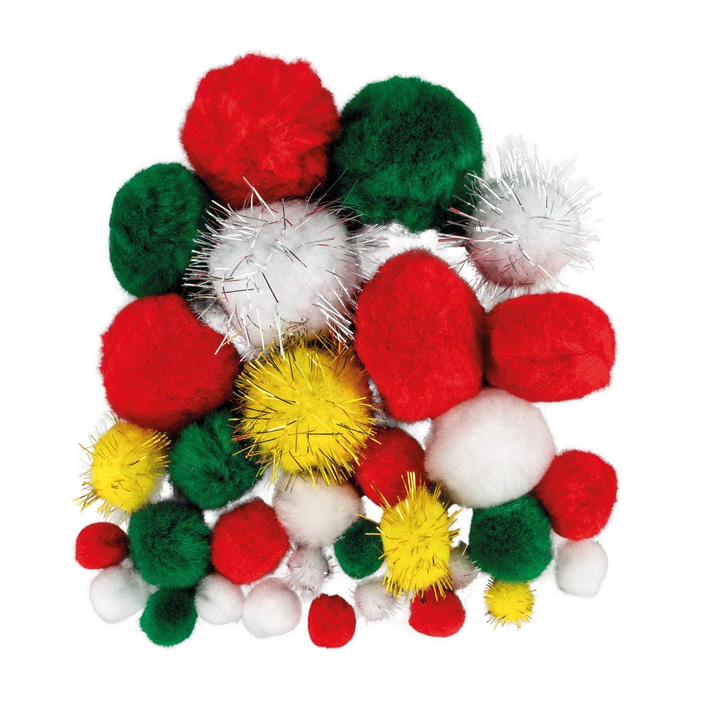 Pompons 10-40 mm mix Weihnachten 30 St.