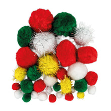Pompons 10-40 mm mix Weihnachten 30 St.
