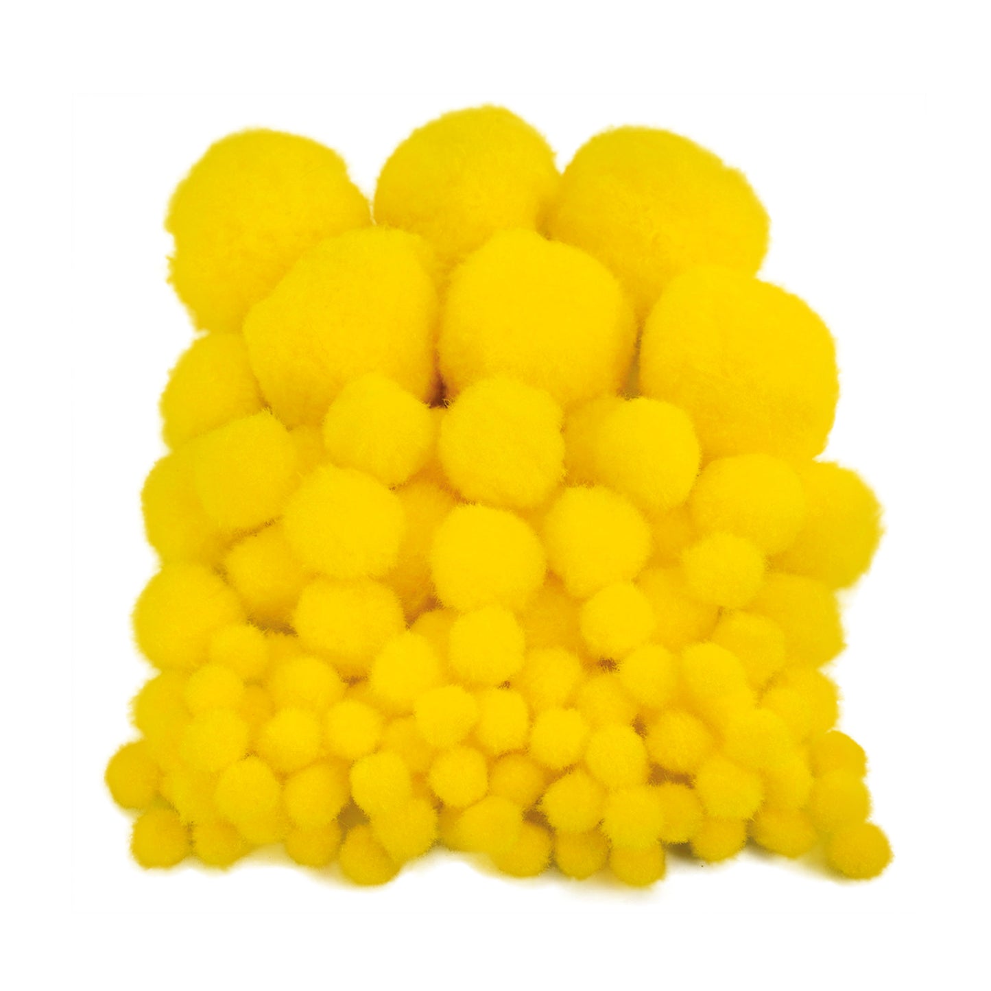 Pompons 10-45 mm gelb 100 St.