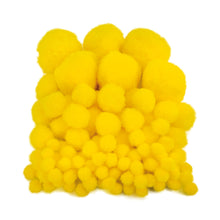 Pompons 10-45 mm gelb 100 St.
