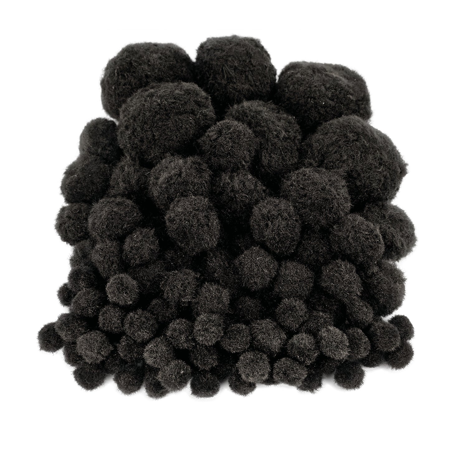 Pompons 10-45 mm schwarz 100 St.