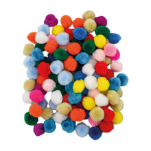 Pompons 10 mm bunt sortiert 100 St.