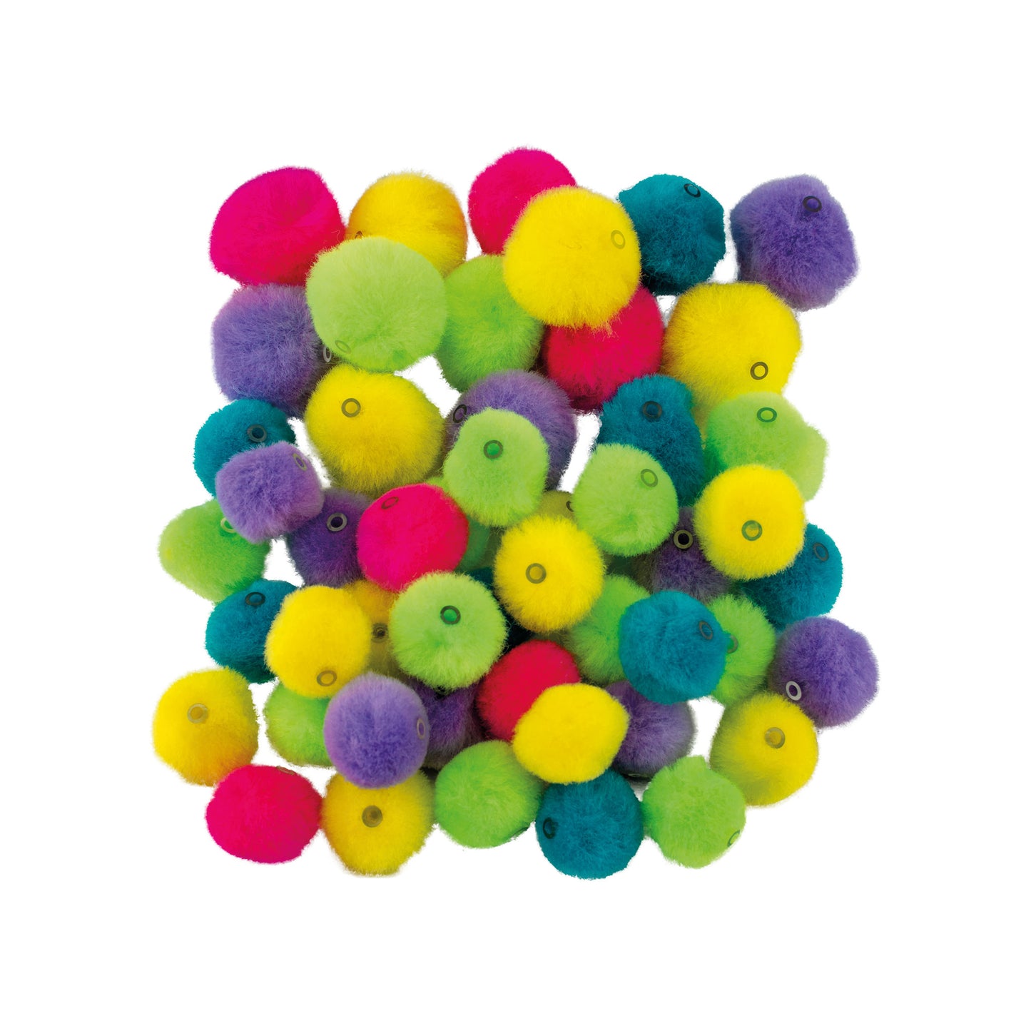 Pompons 15, 20 mm zum auffädeln bunt 50 St.