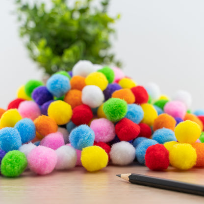 Pompons 25mm, bunt sortiert 250 St.