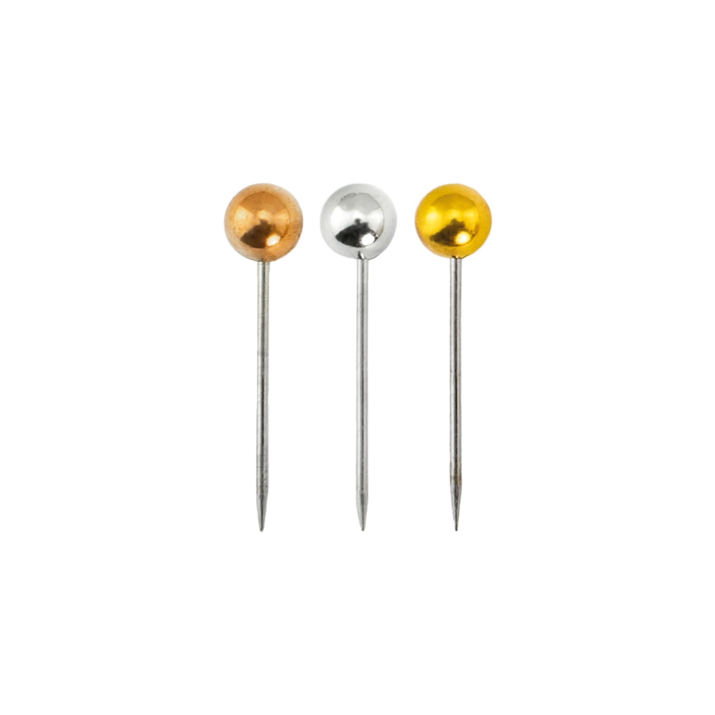 Stecknadeln mit Kopf metallic, 4 x 16 mm