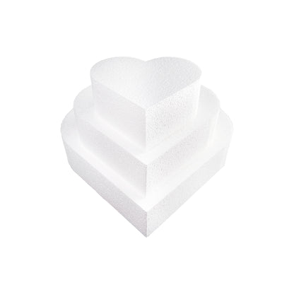 Styropor Herz-Torte Set dreistöckig