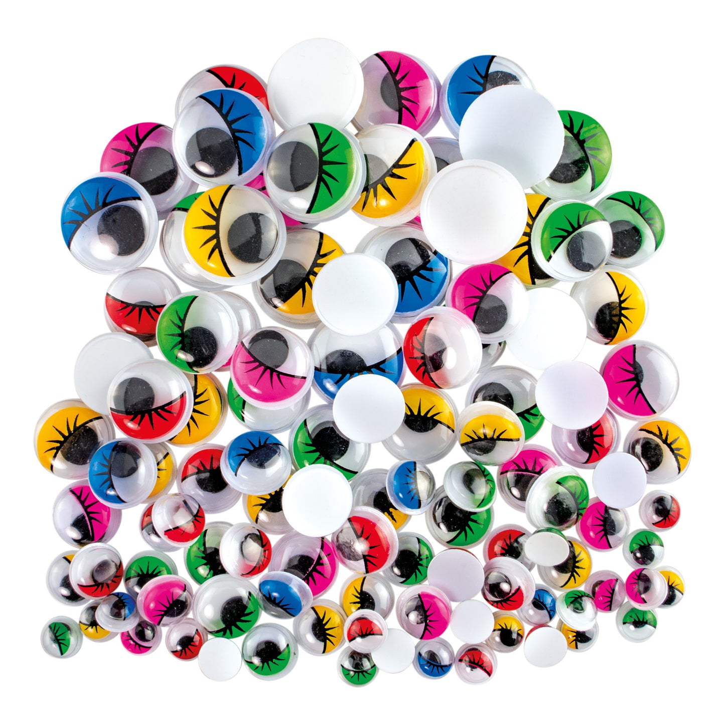 Wackelaugen mit Wimpern bunt mix pack 100 St.